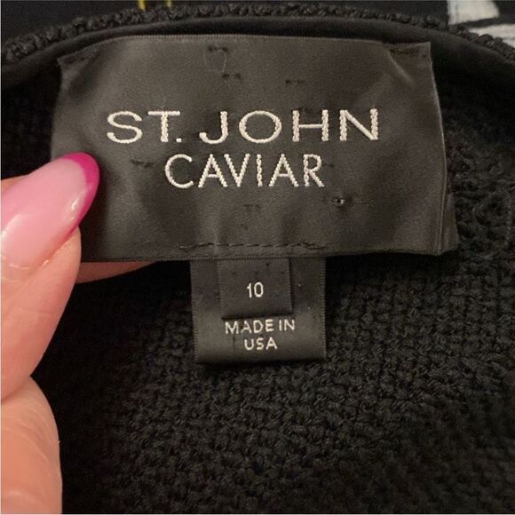 St.John Caviar Elegant Black wool/rayon Women's Blazer, US10 - Picture 10 of 11